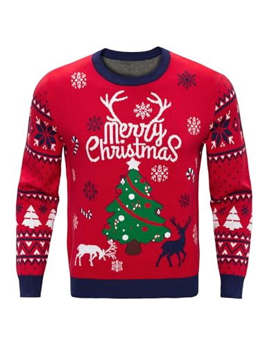 Jezonga Weihnachtspullover Herren Lustig Ugly Christmas Sweater...