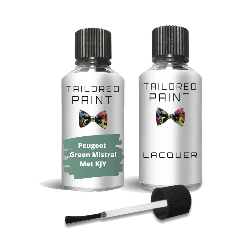 For Peugeot Green Mistral Met KJY Touch Up Paint Pen With Brush (Touch Up Paint + Lacquer)