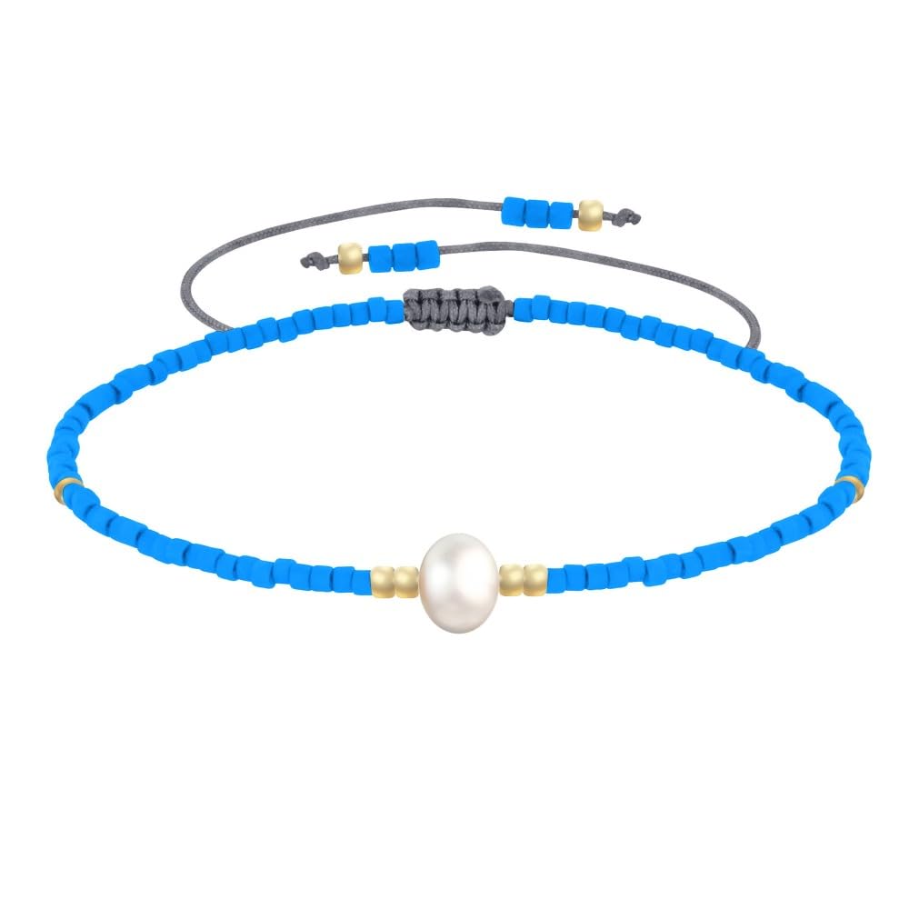 LES POULETTES BIJOUX Bracciale Con Perla Bianca D'Acqua Dolce E Perline Opache | Argento 925