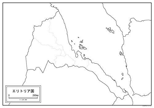 エリトリアの白地図 A1サイズ 2枚セット
