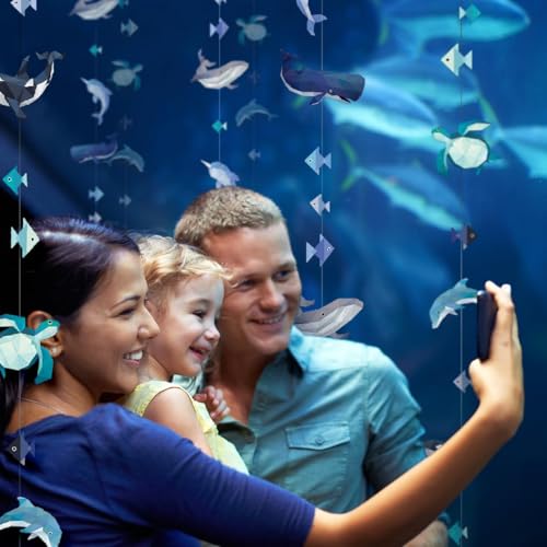 Image of Cheerland Sea Animal Garland Decorations Under The Sea Party Decorations Hanging Whale Birthday Party Ocean Creature Garland Geometric Nautical Orca Ocean Marine Life Aquarium Theme Backdrop Pack of 6