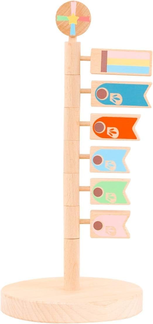 Purifua Wooden Koinobori Carp Streamer Set Boys Day Display 11.8in Japan