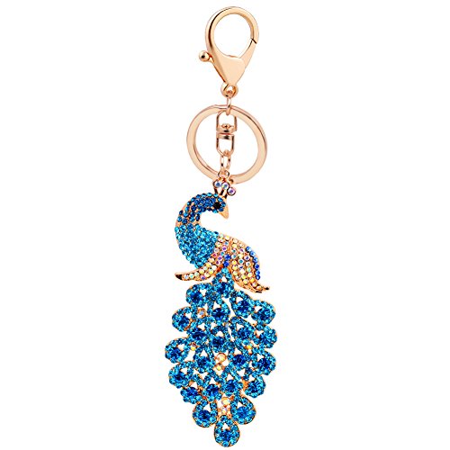 Amino✮ Sweetpea the Peacock Keychain Charm For Handbags (XLarge) (Teal)