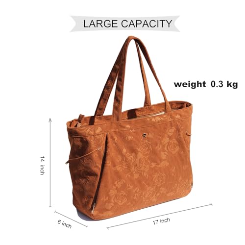 ESVAN Corduroy Yoga Tote Bag Gifts for Women Drawstring Yoga Mat Bag for Office Workout Travel Carryall Pilates Gym2