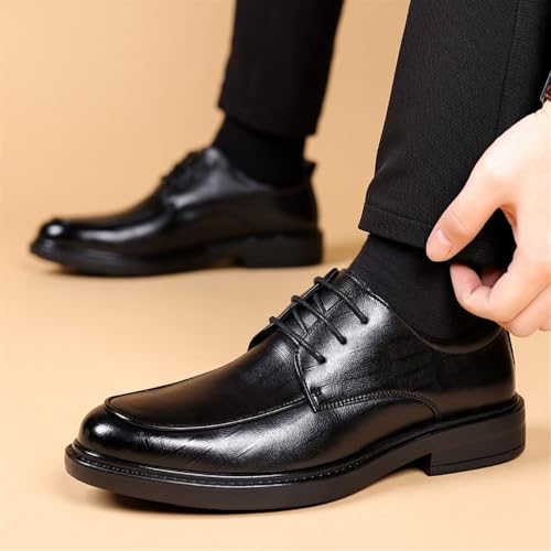 Mens Dress Oxford Formal Shoes Pu Leather Working Lace-up Pointed Toe Slip Resistant Uniform2