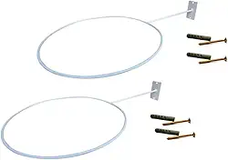 Kit 02 Suporte Bola Pilates ou Suiça Branco + Parafuso E Buchas Reforçado