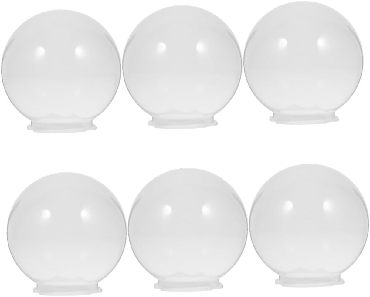 Angoily 6pcs Outdoor Globe Lamp Shade Cover Acrylic Light Cover for Street Lamps and Easy to Install for Gardens and Patios