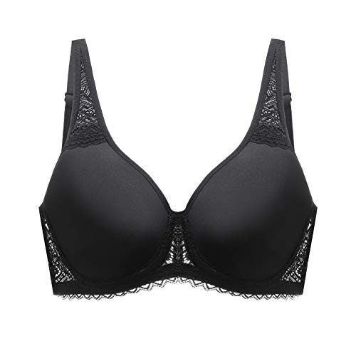 HSIA Underwire Minimizer Bra Full Coverage Spacer T-Shirt Bra Memory Foam Contour Comfort Full Bust Bra 38DD