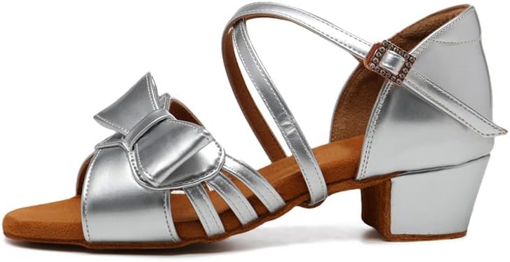 TINRYMX Girls&Women Latin Dance Shoes Ballroom Salsa Tango Professional Performance Practice Dance Shoes,Model-EM-PMTL