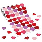 Tenceur 1000 Pcs Valentines Heart Stickers for Kids, 5.3 in Red Heart Stickers Roll Pink Purple Sticker for Valentines Party Favors, Kid Reward Classroom School Supplies, Wedding Envelope Packaging