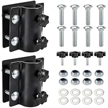 Pindex Dock Brackets Hardware,2 Pipe Brackets & 2 Backer Plate & Carriage Bolts Dock Post Hardware for Pipe Pole,Heavy Duty,7/16" Holes for 3/8" Carriage Bolts