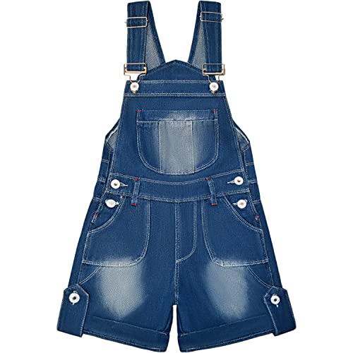 Image of Peacolate 3-11T Little&Big Kids Girls Jumpsuit&Rompers Bib Overalls Colorful Tie-dye Shortalls Suspender Shorts Jeans Pants