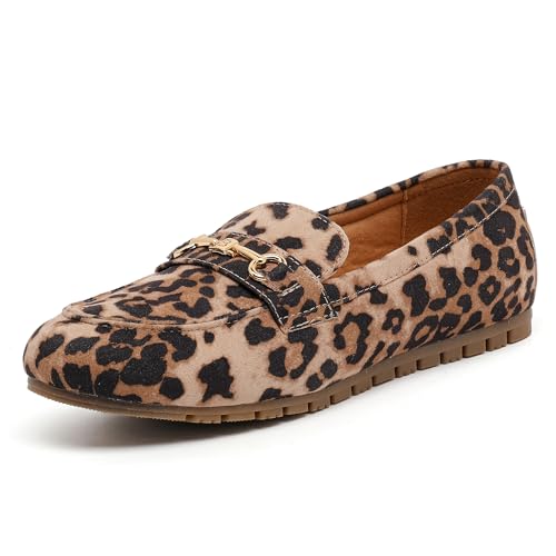 Image of BGSTGUDS Women's Wide Loafers Shoes Cute Dressy Shoes Ladies Comfort Slip Ons Work Shoes