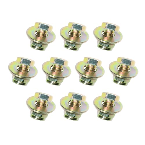 Image of 3 /8 inch x 3 /4 inch Hex Head Bolt by Color Galvanization with Nylon Lock nut and Large Size Washer Assortment Kit,Alloy Steel,Grade 5.(10pcs Pack),by Metalsuberg.