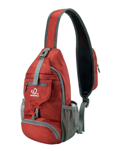 Image of WATERFLY Packable Small Crossbody Sling Backpack Shoulder Chest Bag Daypack for Hiking Traveling