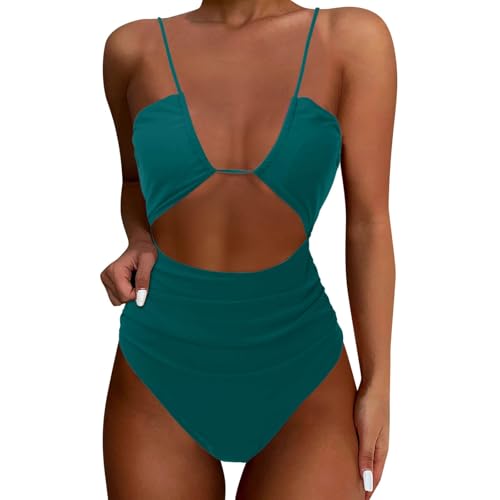 Bademode Damen Einteilig Sexy High Cut Badeanzüge Sexy Bauchweg Strandmode Figurformend Badebekleidung Push Up Schlankheits Swimwear Modische Swimsuit für Sommer Schwimmen