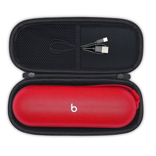 Hard Carrying Case for Beats Pill 2024 Bluetooth Speaker,Shockproof Protective Travel Case with Mesh Pocket for New Beats Pill and Accessories,Black