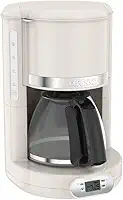 Cafeteira Elétrica Arno Soleil Marfim 1,25L SFCM, Design Retrô, Programável, Corta Pingos, Jarra de Vidro, 110V