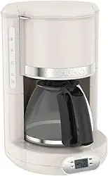 Cafeteira Elétrica Arno Soleil Marfim 1,25L SFCM, Design Retrô, Programável, Corta Pingos, Jarra de Vidro, 220V