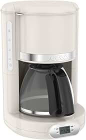 Cafeteira Elétrica Arno Soleil Marfim 1,25L SFCM, Design Retrô, Programável, Corta Pingos, Jarra de Vidro, 110V