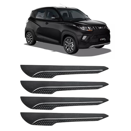 Image of AOSIS-Car Bumper Protector /Bumper Guard for Mahindra KUV100 with Single Chrome Stripe (4-Pcs)