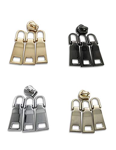 Xpeciall 16pcs Zipper Pulls Universal Zipper Repair Parts Replacement Jacket,Coat,Luggage,Backpack,Handbag(4 Color)