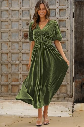 Image of Sissyaki Velvet Maxi Dress Fall Wedding Guest Dress 2026 | Semi Formal to Formal Events, Family Pictures, Holiday Party Dinner Dress