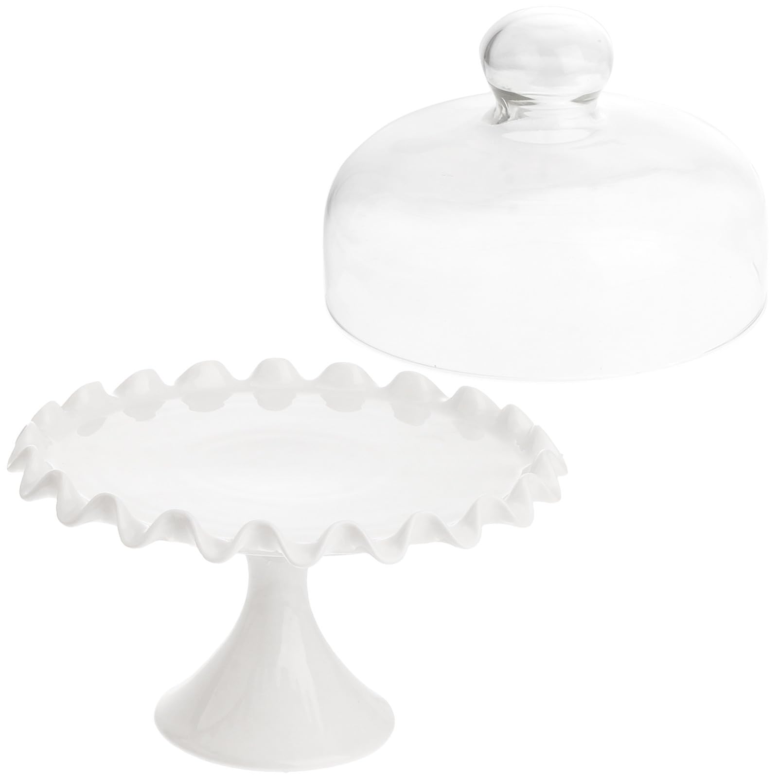 SHOWERORO 1ensemble Cloche Transparent pour Gâteau Couvercle Et Plateau pour Préserver Aliments Design Élégant pour Cuisine Et