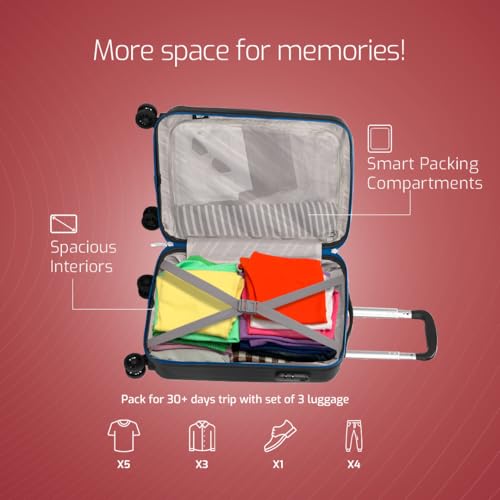 Image of VIP Corsa Cabin 55 Cm (Small) 8 Wheels Polycarbonate Spinner Trolley Bags for Travel, Hard Case Lightweight Bag with Combination Lock, Tough Suitcase for Travel (Black)