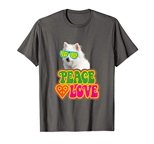 Peace Love Dog American Eskimo Dog T-Shirt