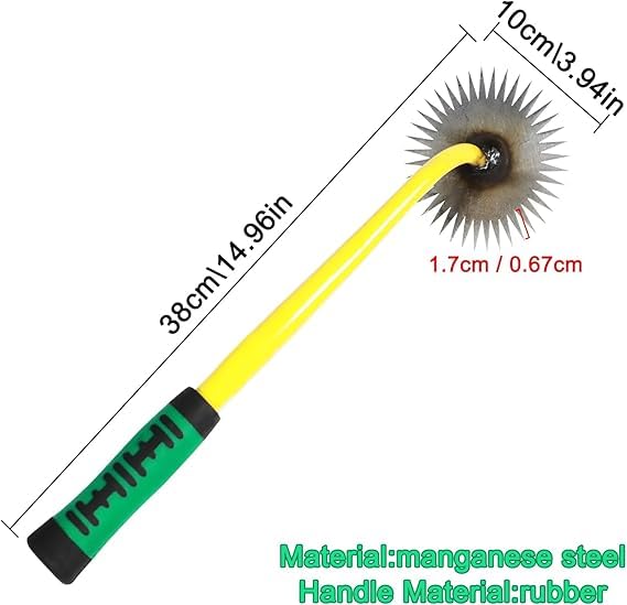 Sarchiatore con manico in plastica a forma di girasole, in acciaio al manganese, con design ergonomico per la manutenzione del giardino resistente, artefatto per diserbo in piedi, strumento manuale