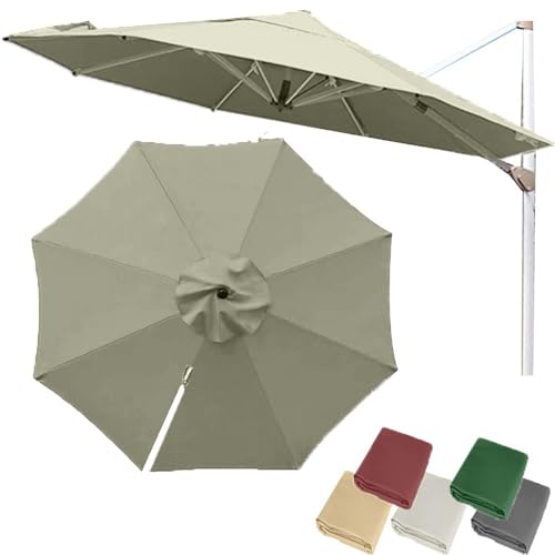 TAJMDGW 10ft Round Offset Umbrella Canopy 8Rib Cantilever Garden Umbrella Replacement Top, Patio...