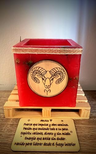 Fanal de cera/vela hueca con signo del Zodiaco -Aries