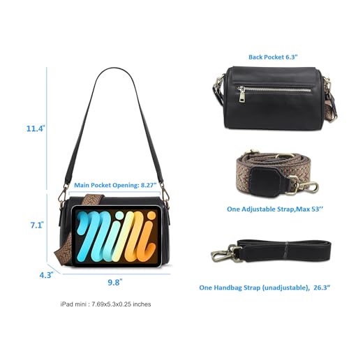 Entchin Premium Vegan Leather Shoulder Bag for Women,Detachable 2-Strap Crossbody Bag, Lady Handbag Purse3