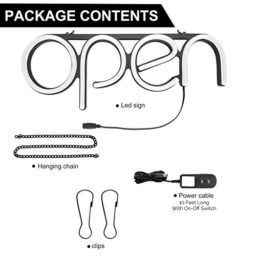 LED Neon Open Sign Light. Perfect to Advertise Storefront, Business, Office, Shop and Restaurant. Ultra Bright White Designer Color. Custom Built, Elegant Window Display - Thumbnail 6