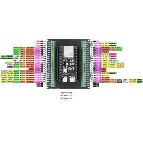 diymore 2 szt. do ESP32-S3 DevKitC-1 N16R8 moduł, organ ekspansji dla agencji rozwoju, do ESP32 S3 1-N16R8 deska rozwojowa z WiFi, Bluetooth 5.0, antena USB C