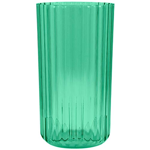 Vaso De Flor M Decorativo Planta Translucido Groove Jardim Verde Menta