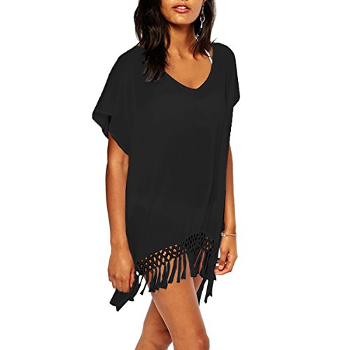 Sportmusies Women's Chiffon Tassel Bathing Suit Bikini Beachwear Swimwear Cover Up