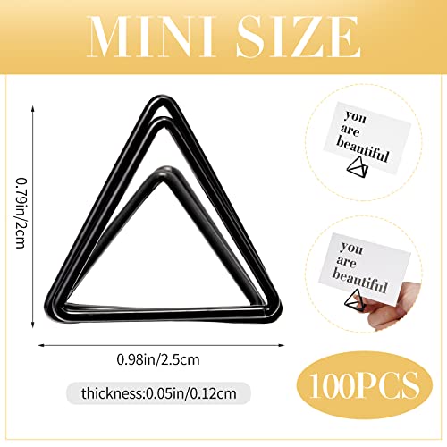 Image of Epakh 100 Pcs Place Card Holder for Table Card Holders for Wedding Triangle Shape Table Number Picture Clips Stand for Centerpiece Anniversary Party (Black)