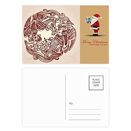 Cartes postales chinoises festives de Noël et phénix, cadeau original