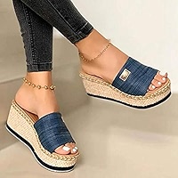 Platform Sandals Women Fashion Sandals Wedge Platform Slide Sandals Casual  Open Toe Sandals Espadrille Wedge Sandals Slip On Platform Sandals Dressy  Comfortable Walking Sandals Slippers (a-Black, 7) : Clothing, Shoes \u0026  Jewelry - Amazon.com