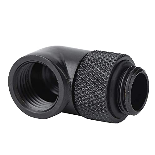 Gwint G1/4 PC Chłodzenie wodą, Obrotowy łącznik Rurowy Pod Kątem 90° Złącze Kątowe Złączki Komputerowej Adapter Złącza do Komputera PC System Chłodzenia wodą (BLACK)