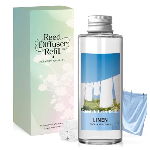 Scent-Hi Difusores Aromáticos, Lino Aceite Perfumado, 200ml Difusor Perfumado, Ambientador para Dormitorio, Baño Oficina Decoración de Hogar