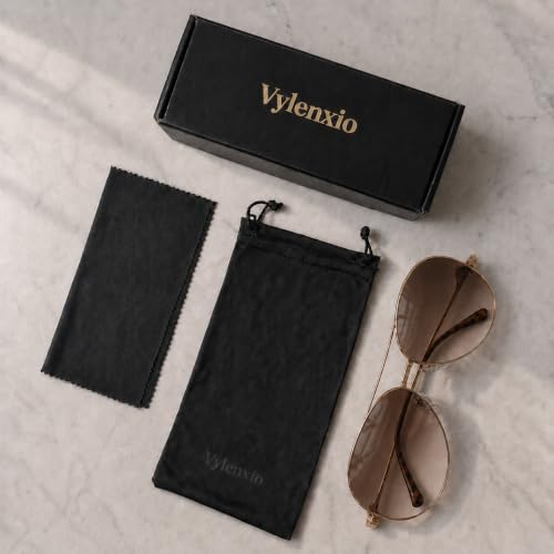 Vylenxio Classic & Trendy Oversized Aviator Sunglasses for Men Women 2025, Vintage Retro Style UV Protection Big Shades, VY5805 — view 6