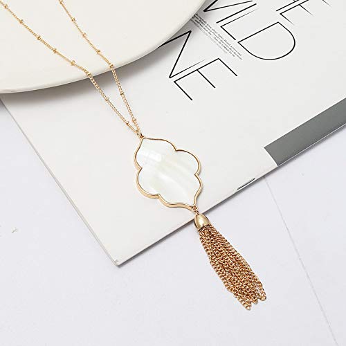 Fashion Gold Long Tassel Pendent Necklace for Women4