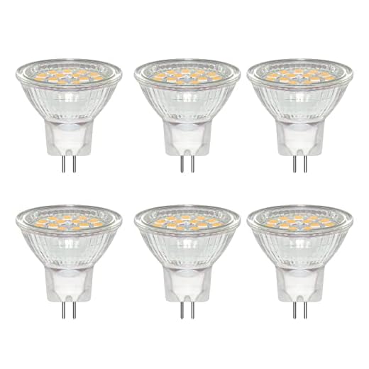 Caldarax 6 Stück GU4 MR11 3W LED Spot, Ersetzt 20W 30W Halogenlampen Reflektor, Warmweiß 3000K, 300LM, AC/DC 12V-24V, Nicht Dimmbar, 120° Abstrahlwinkel, mit Schutzglas, 35mm*35mm