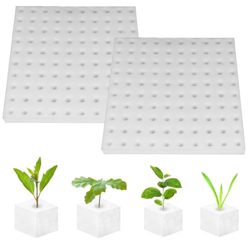 Phyxiul水耕栽培スポンジ 野菜植えスポンジ 園芸用品 水耕栽培 葉菜用培地 スポンジ 土壌なし 便利性 通気性 植物栽培 無土壌植栽 家庭用 野菜 花 植栽用 植栽ガーデニングツール 四角い苗スポンジ (2個セット)