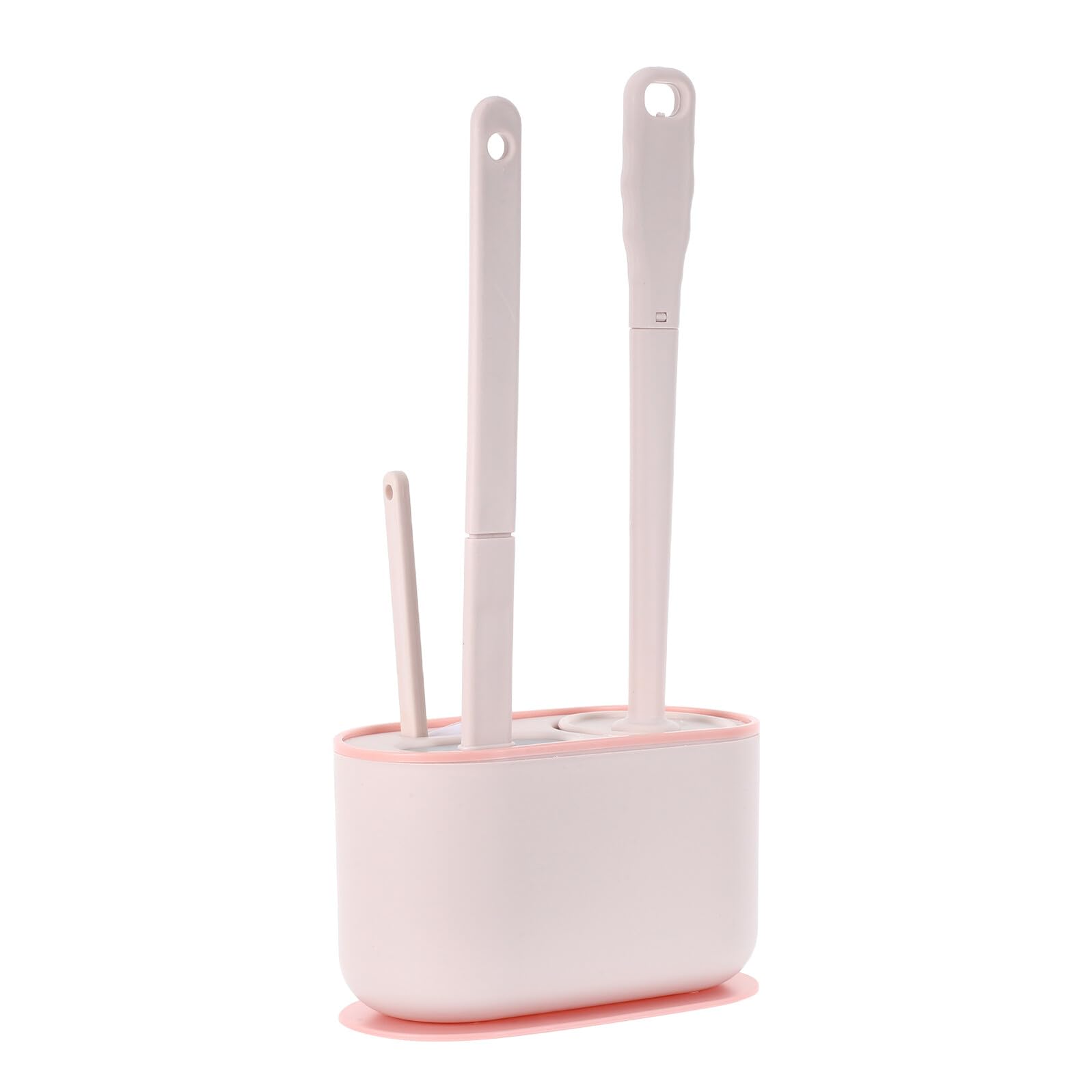 Brosse WC murale Lurrose rose avec support design pour le nettoyage de la salle de bain