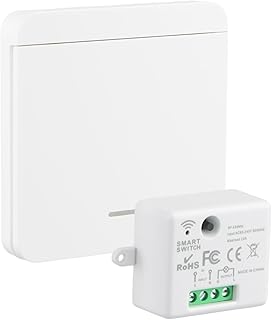 Funk Schalter mit Fernbedienung Funk Lichtschalter Set Funkschalter Licht Lichtschalter Funk Funkschalter Außenbereich Interieur Funktaster Schalter Switch Light Weiß
