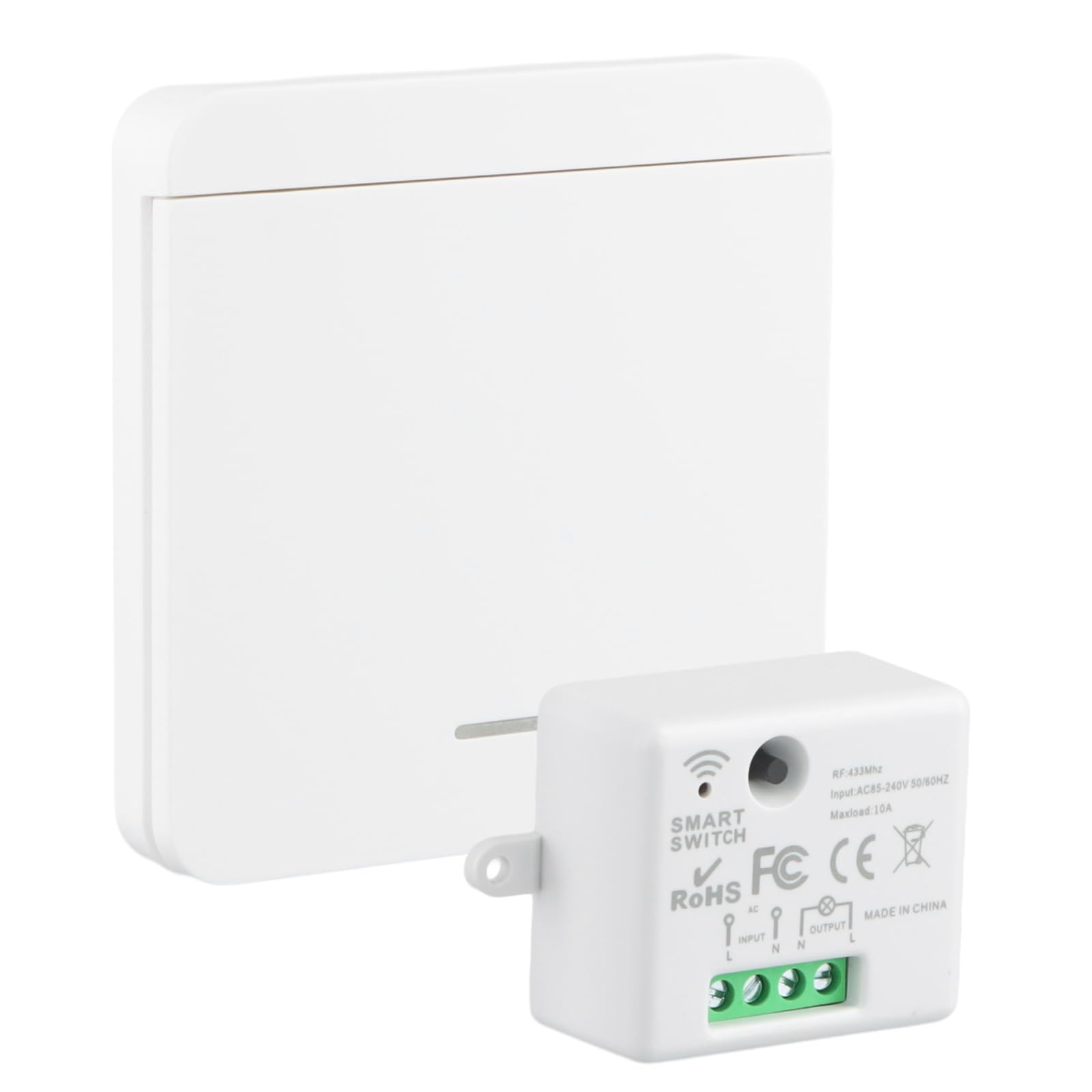 Interruptor Conmutador y Receptor Inalambrico Interruptor con Mando a Distancia Inalambrico Lampara Interruptor de Luz Blanco
